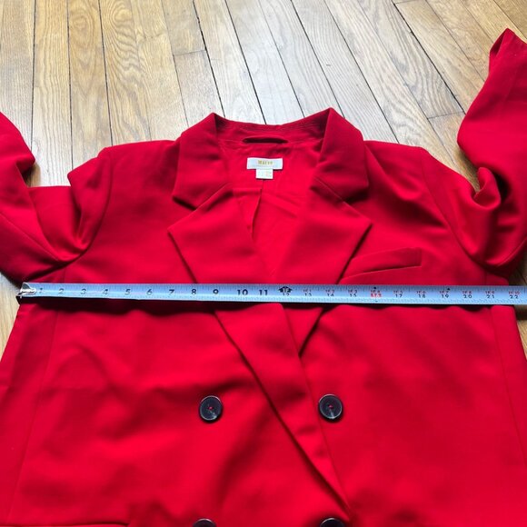 Anthropologie Maeve size 10 Red Oversized Double Breasted Blazer Jacket - Picture 11 of 16